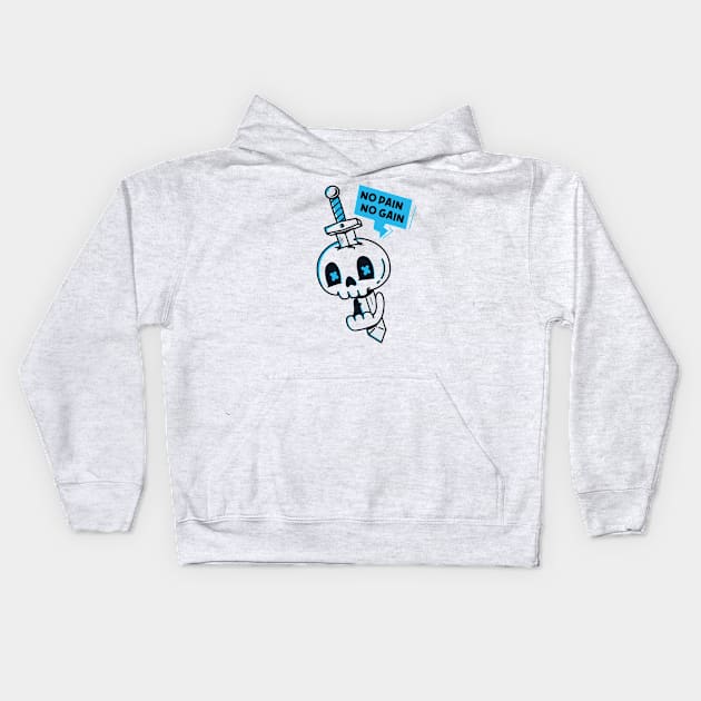 No Pain No Gain Kids Hoodie by rarpoint